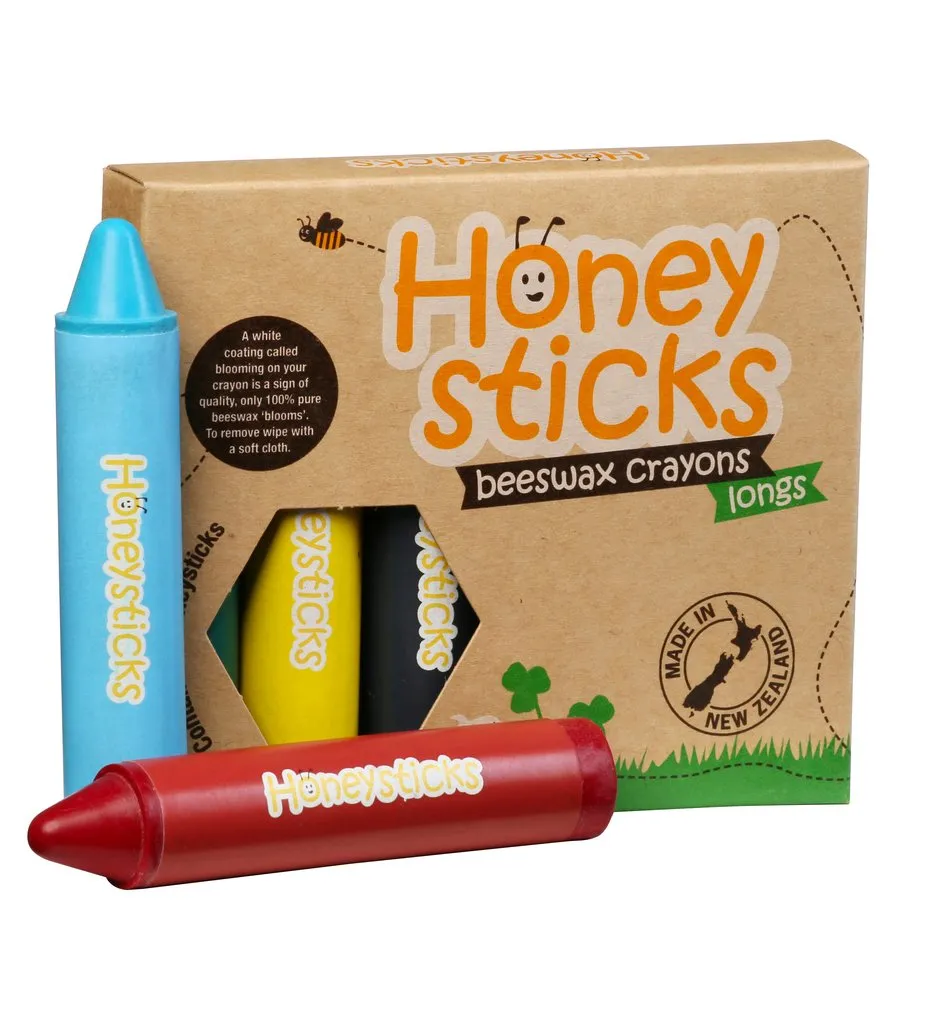 HONEYSTICKS CRAYONS - ORIGINAL BEES WAX CRAYONS: SUPER JUMBOS