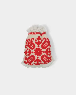 Hungarian Embroidered Purse, Red and White Floral