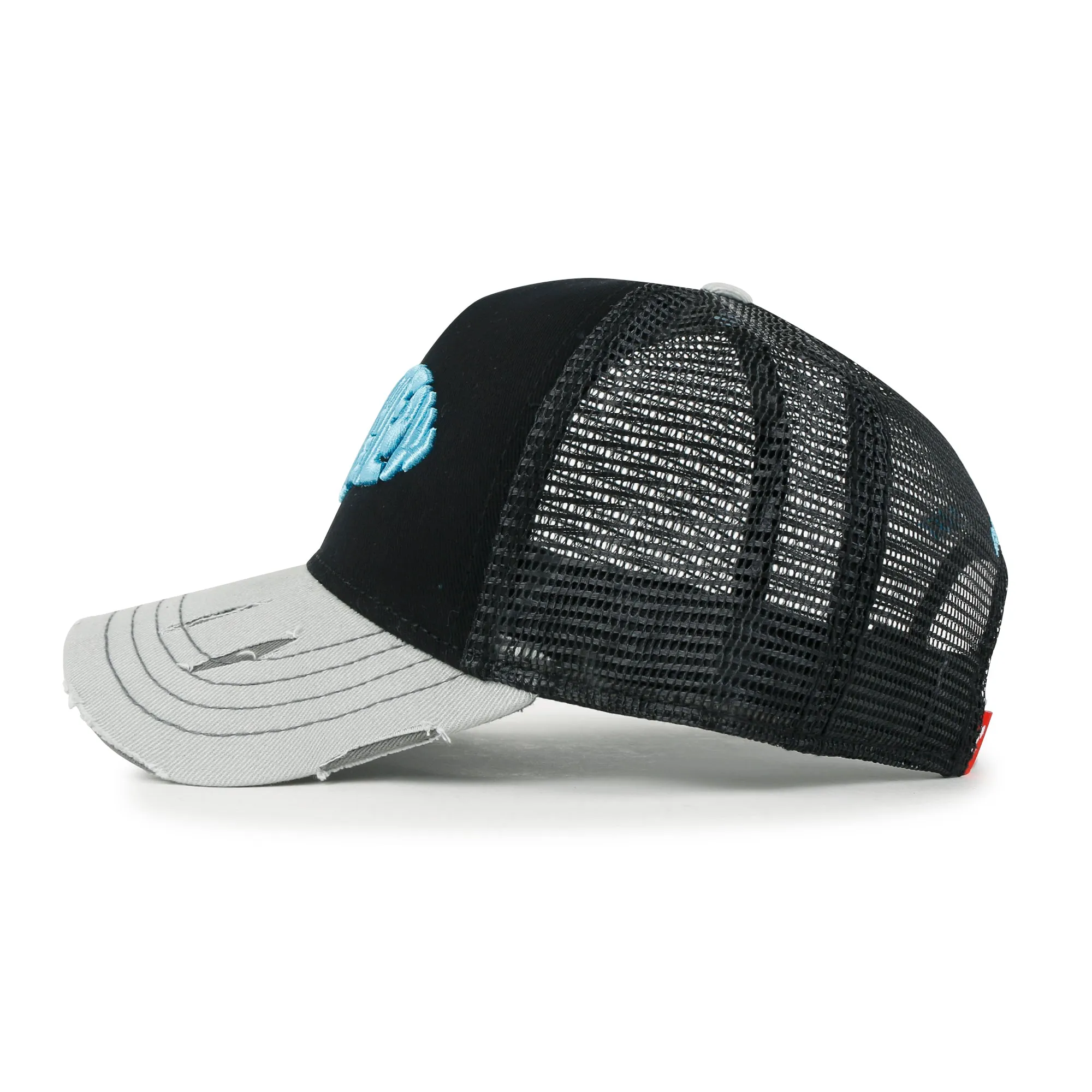 ililily PREMIUM Go With The Flow Embroidery Baseball Cap Vintage Trucker Hat