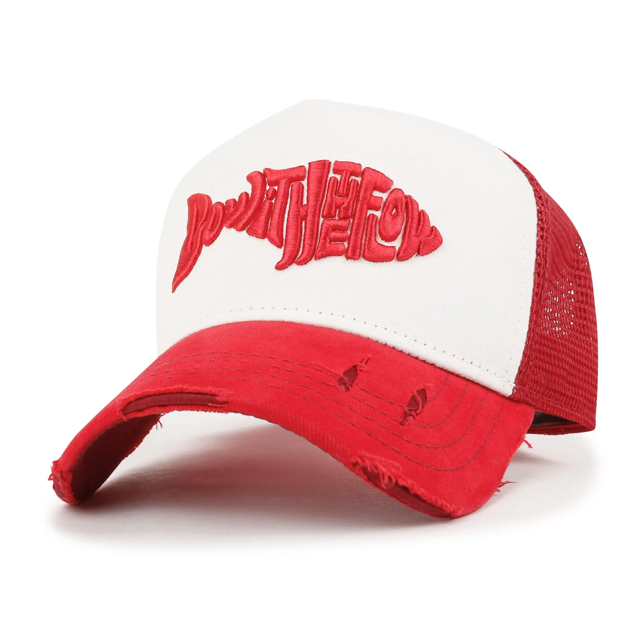 ililily PREMIUM Go With The Flow Embroidery Baseball Cap Vintage Trucker Hat