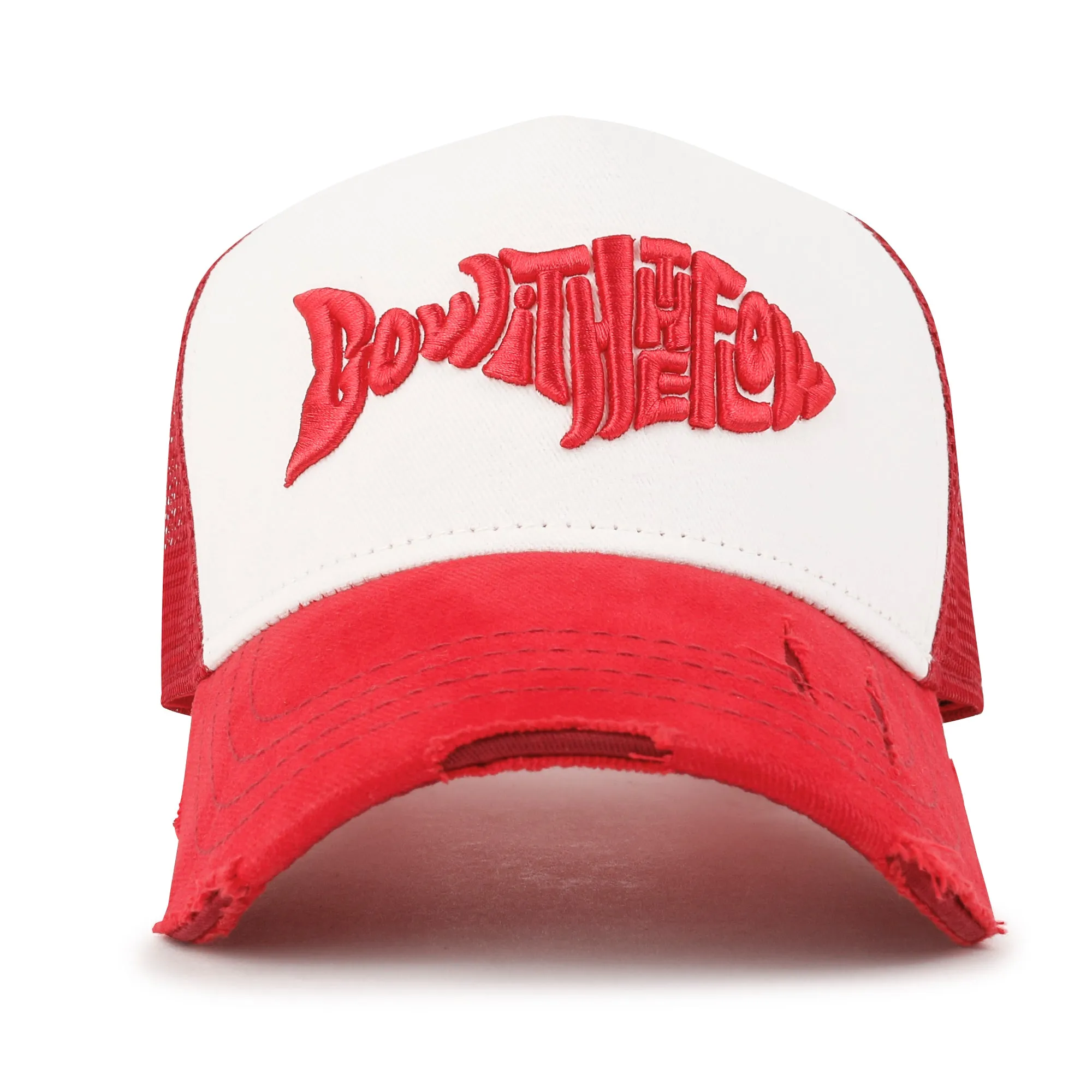 ililily PREMIUM Go With The Flow Embroidery Baseball Cap Vintage Trucker Hat