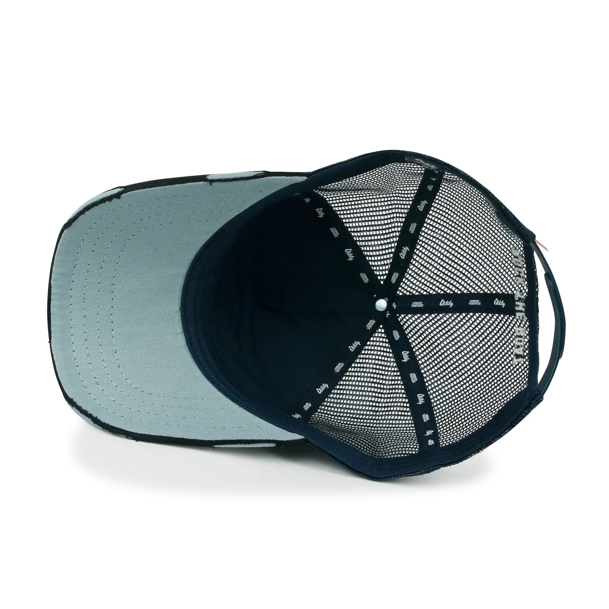 ililily PREMIUM Go With The Flow Embroidery Baseball Cap Vintage Trucker Hat