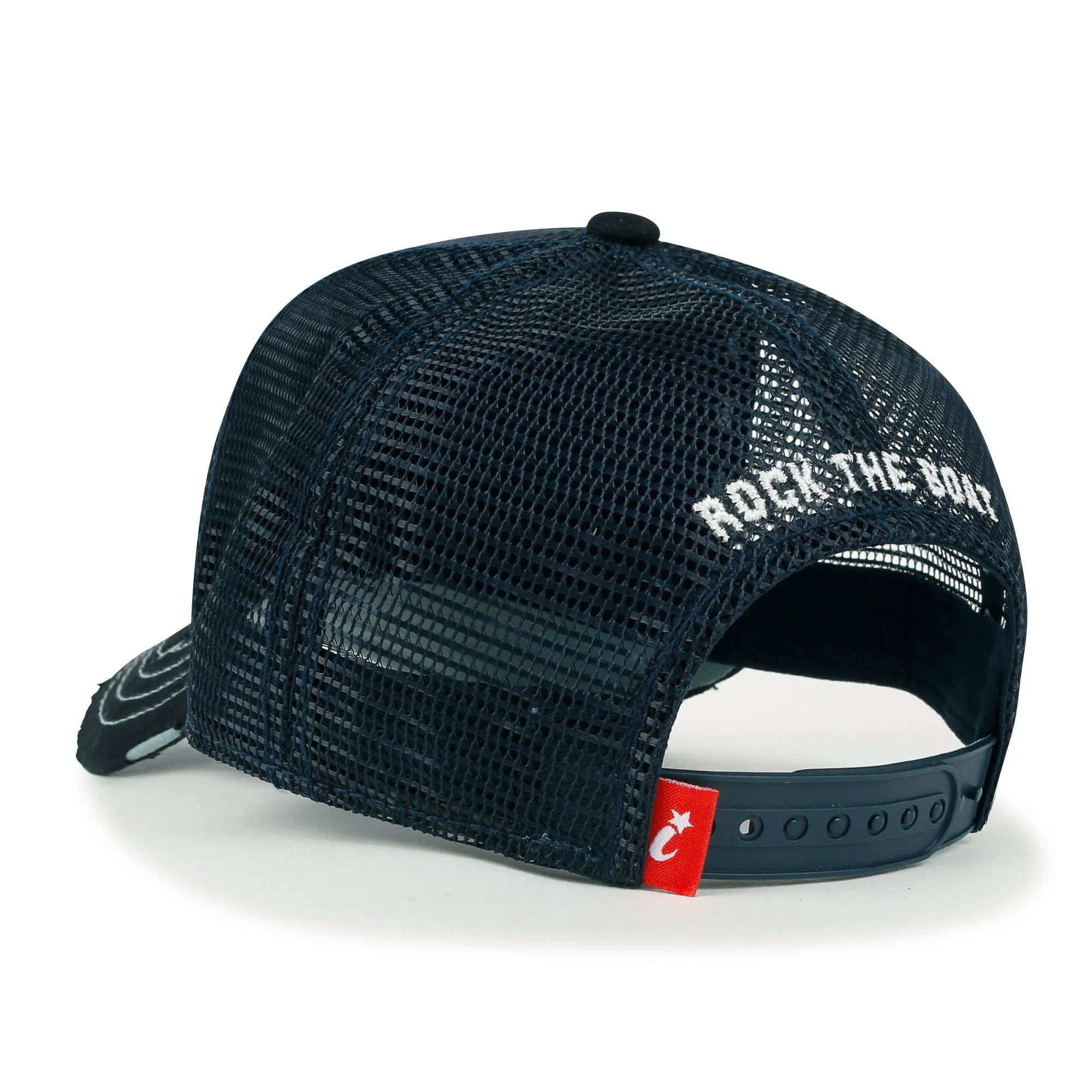 ililily PREMIUM Go With The Flow Embroidery Baseball Cap Vintage Trucker Hat
