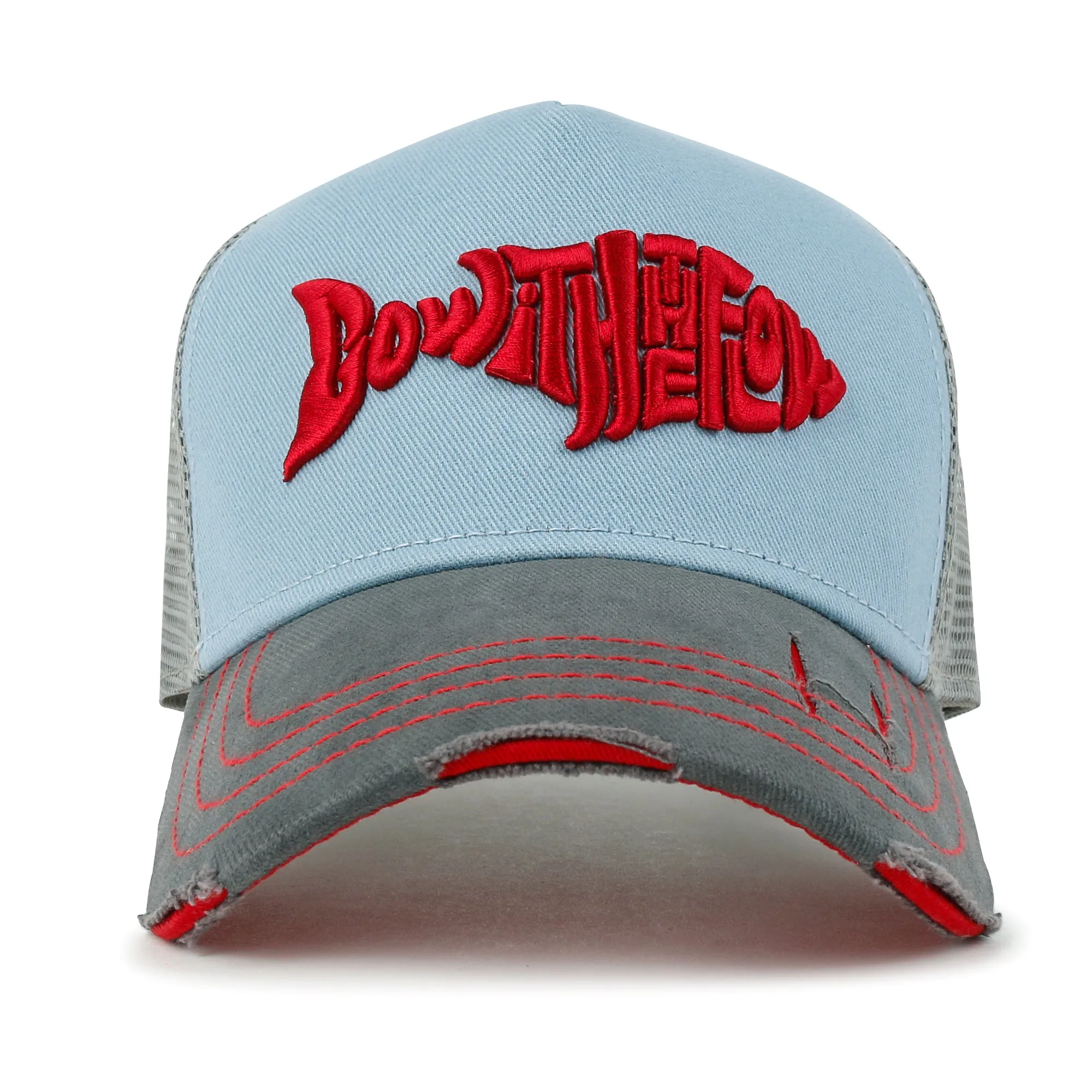 ililily PREMIUM Go With The Flow Embroidery Baseball Cap Vintage Trucker Hat