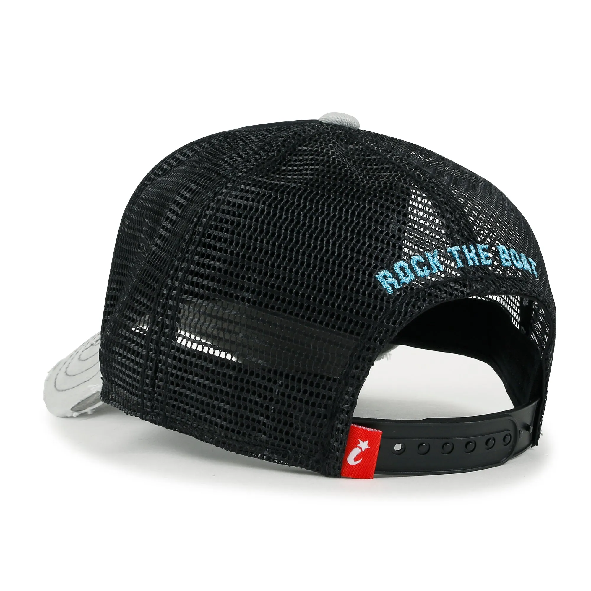 ililily PREMIUM Go With The Flow Embroidery Baseball Cap Vintage Trucker Hat