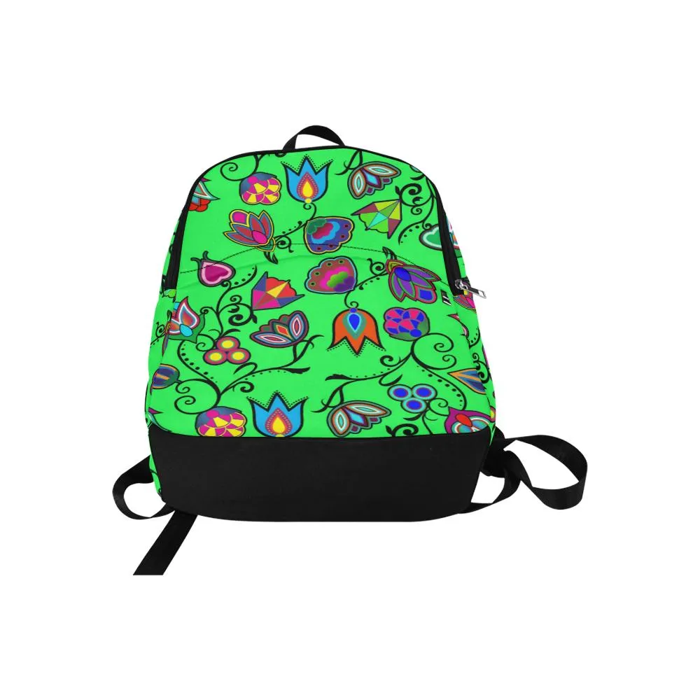 Indigenous Paisley Green Fabric Backpack for Adult