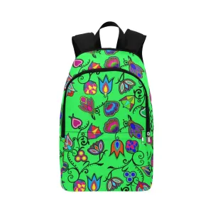 Indigenous Paisley Green Fabric Backpack for Adult
