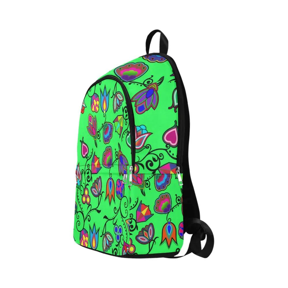 Indigenous Paisley Green Fabric Backpack for Adult