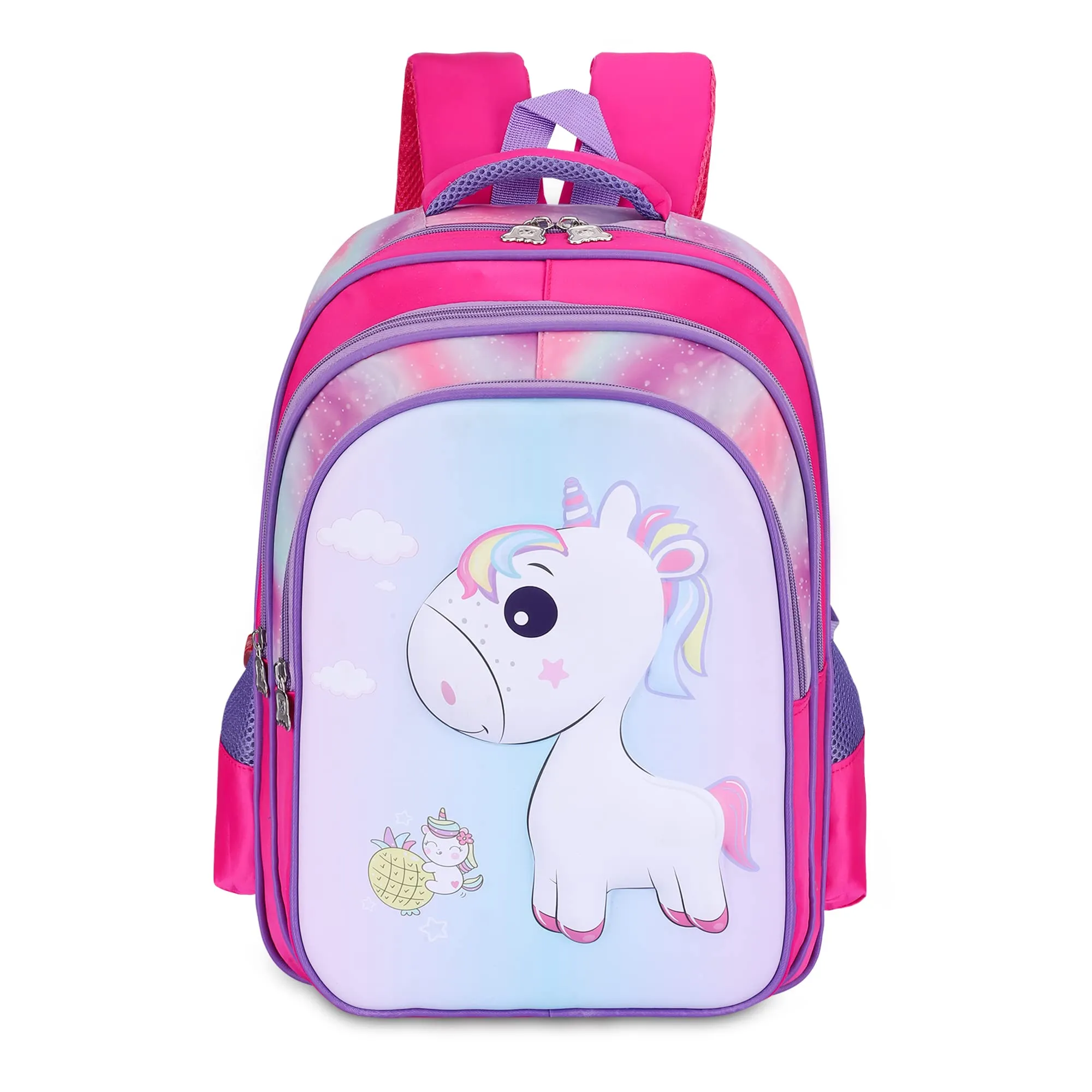 Kids Backpack with Organizer Pockets | Dark Pink | 22 Litres