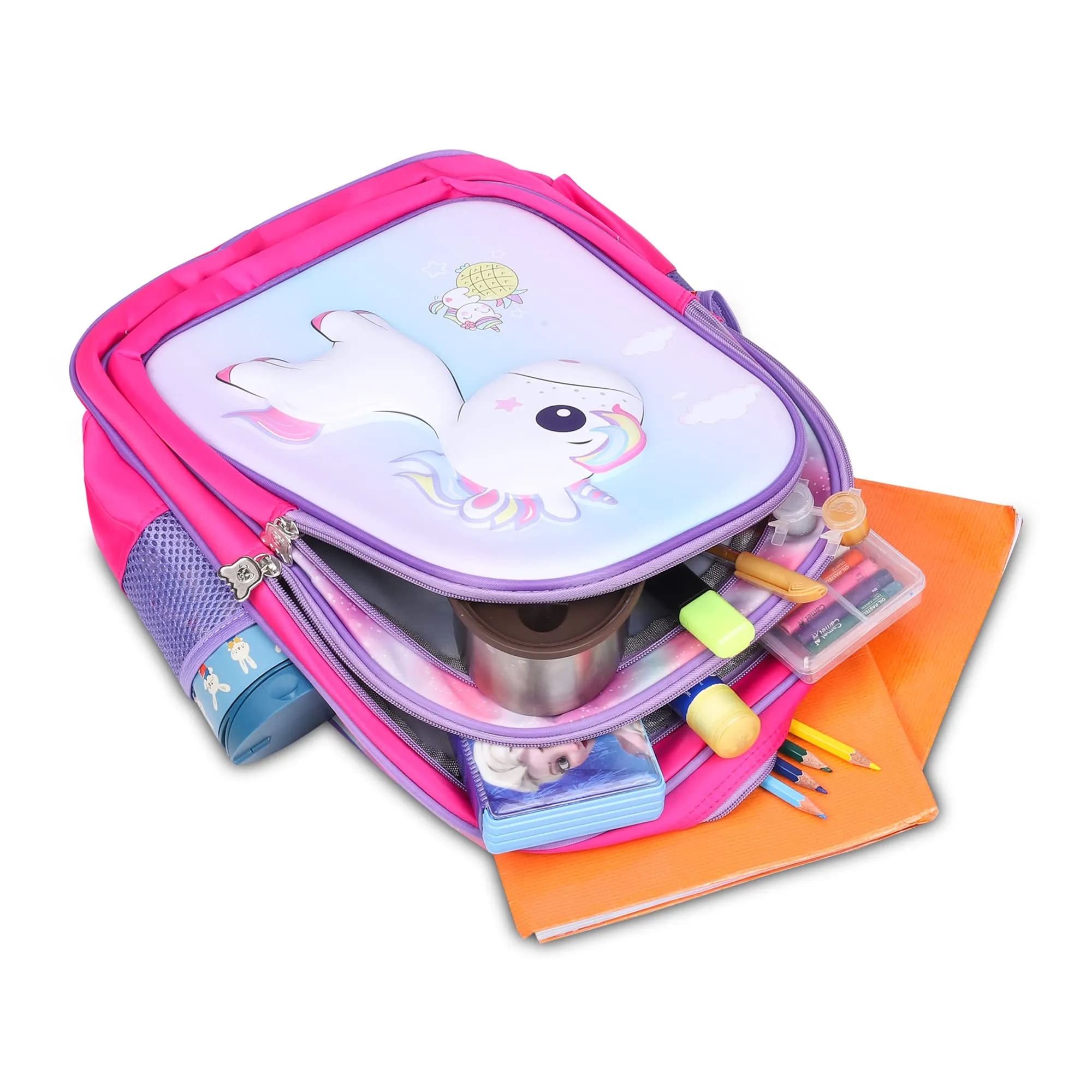 Kids Backpack with Organizer Pockets | Dark Pink | 22 Litres