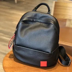 Ladies Small Black Leather Backpack Bags Leather Rucksack For Women