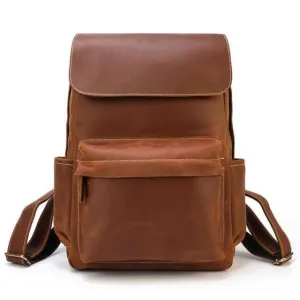 Laptop Leather Backpacks For Men Soft Leather Backpacks