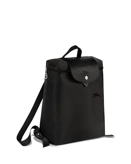 Le Pliage Green Longchamp Recycled Nylon Backpack in Black