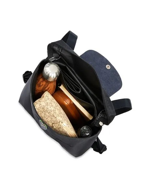 Le Pliage Green Longchamp Recycled Nylon Backpack in Black