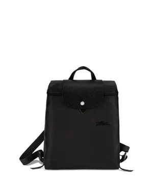 Le Pliage Green Longchamp Recycled Nylon Backpack in Black