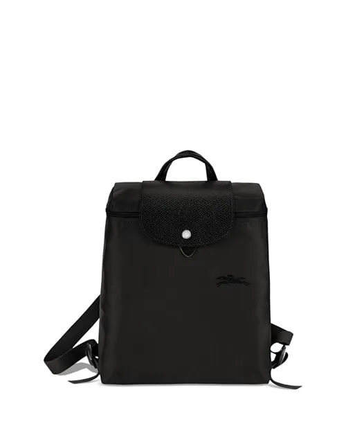 Le Pliage Green Longchamp Recycled Nylon Backpack in Black