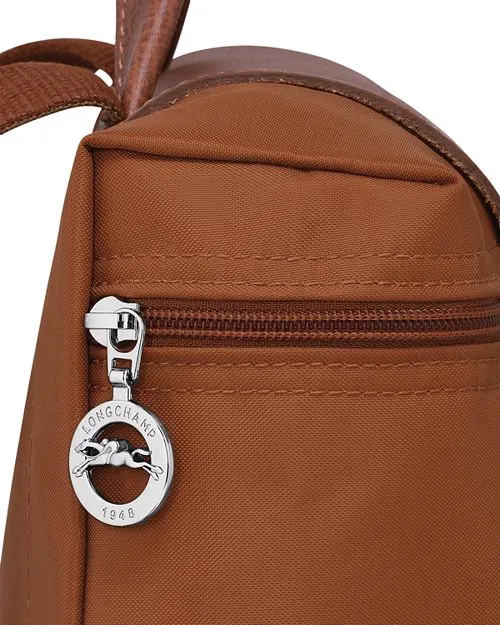 Le Pliage Green Longchamp Recycled Nylon Backpack in Brown