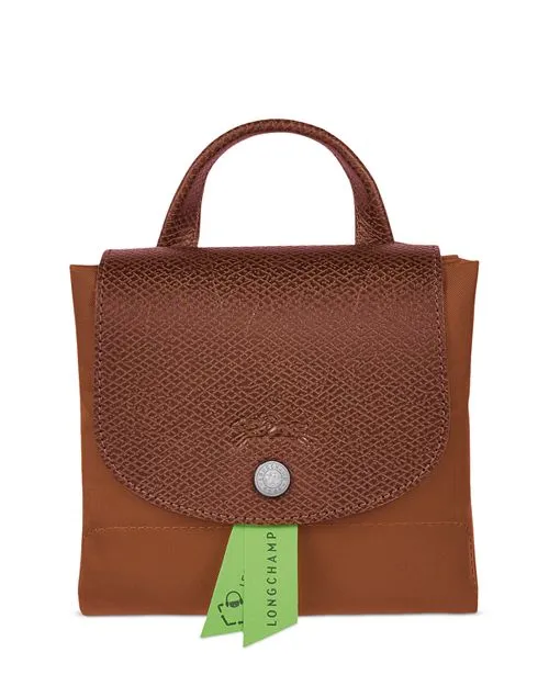 Le Pliage Green Longchamp Recycled Nylon Backpack in Brown