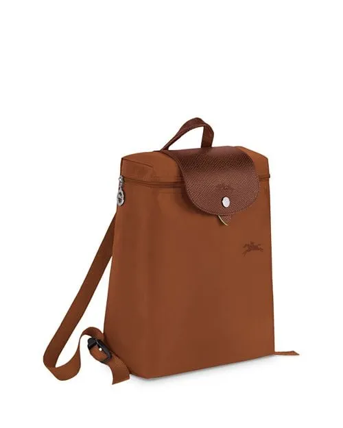 Le Pliage Green Longchamp Recycled Nylon Backpack in Brown