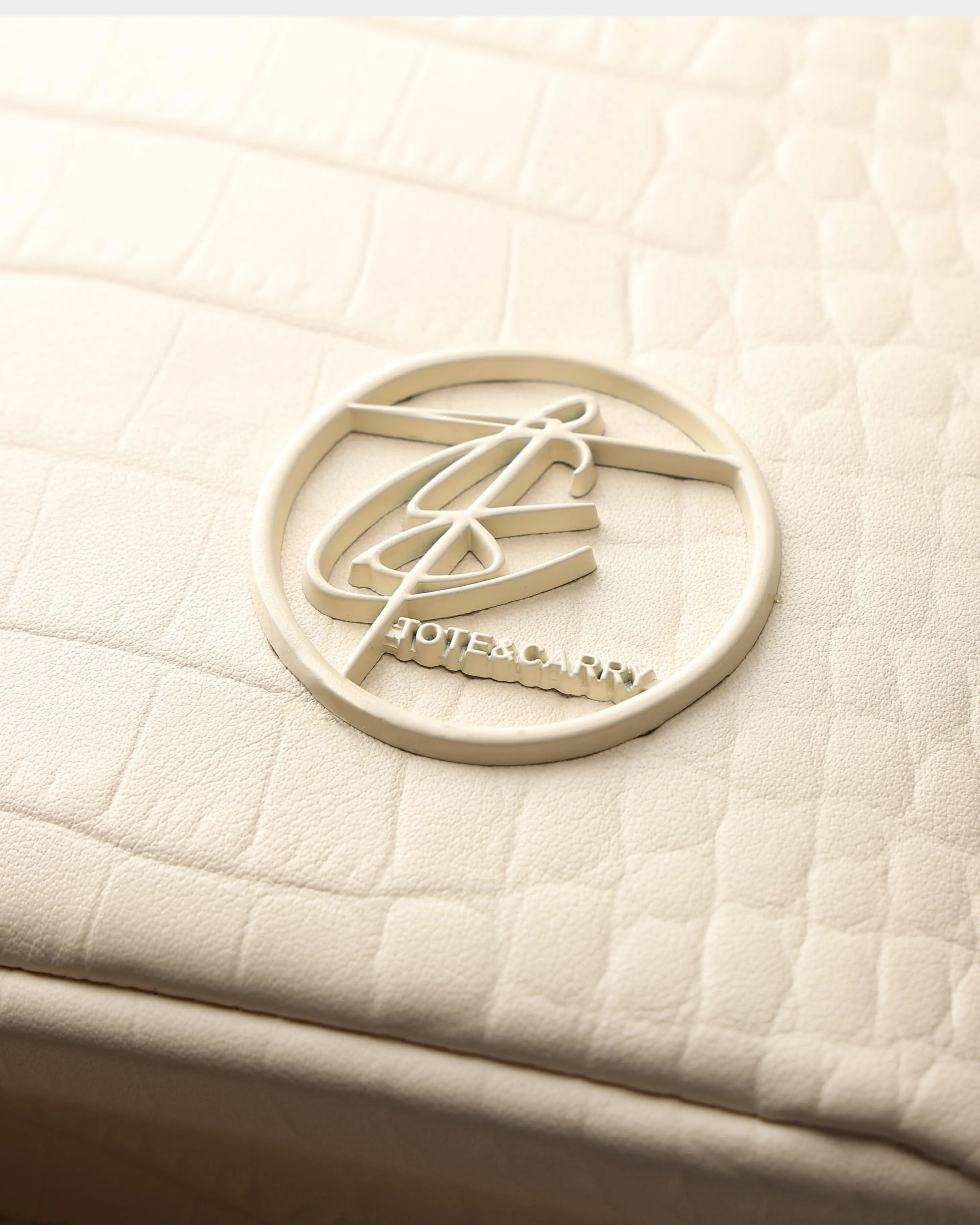Leather Backpack in Cream White