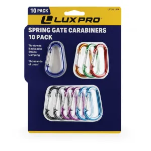 LP126-10PK | Spring Gate Carabiners 10 Pack