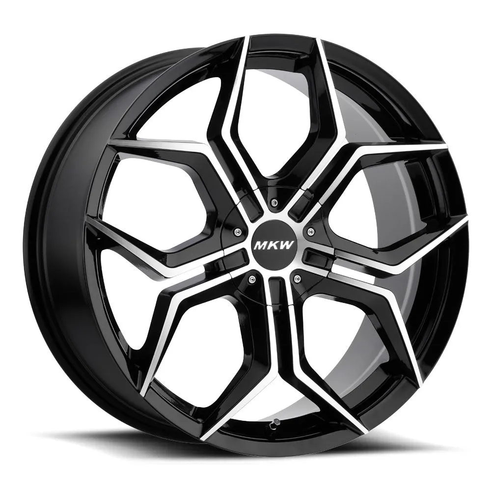 MKW M121 18X8 5X112/5X114.3 40mm Gloss Black Machined Wheel