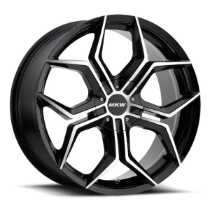 MKW M121 18X8 5X112/5X114.3 40mm Gloss Black Machined Wheel