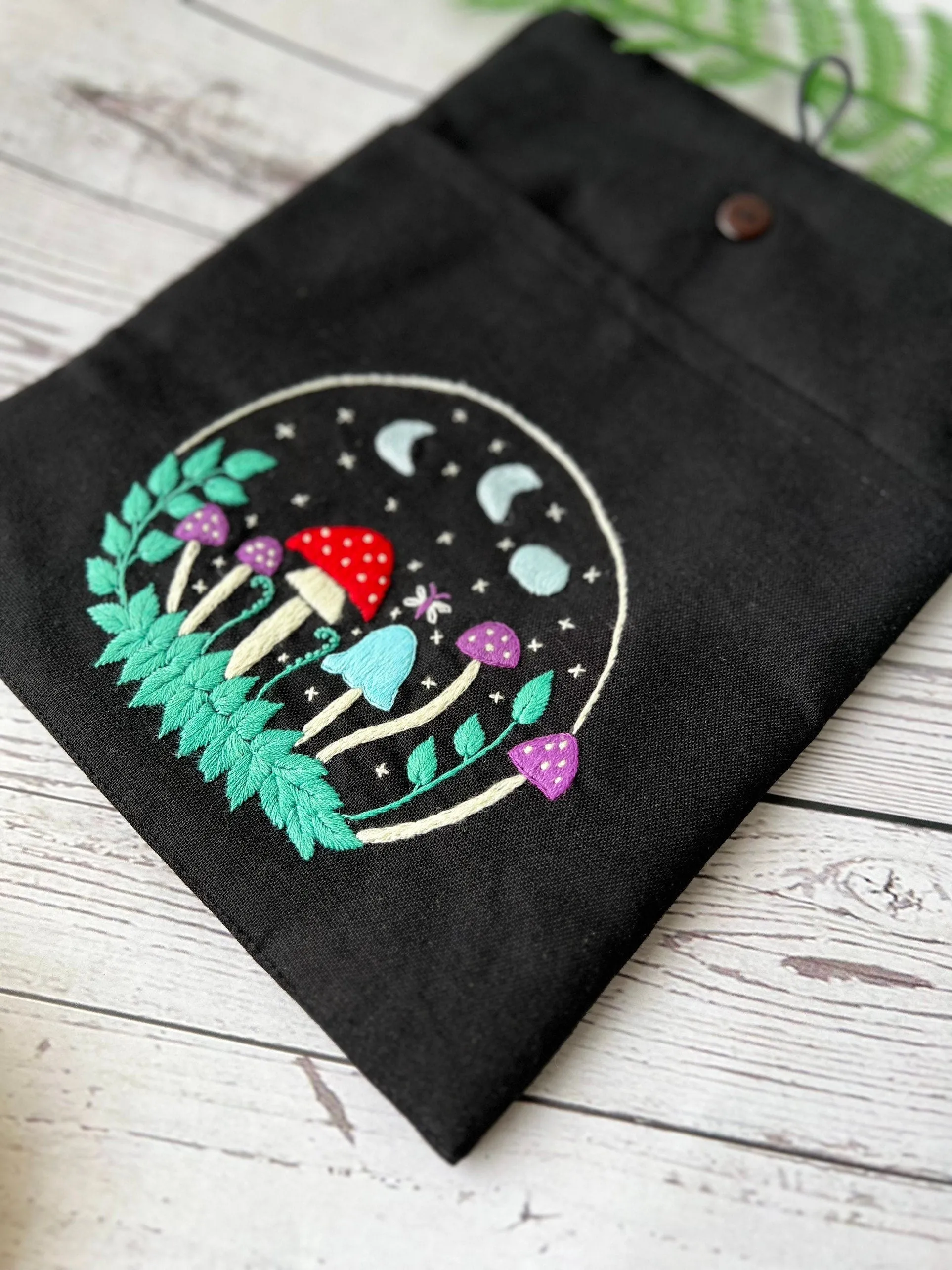 Moon Stars Embroidered Book Cover