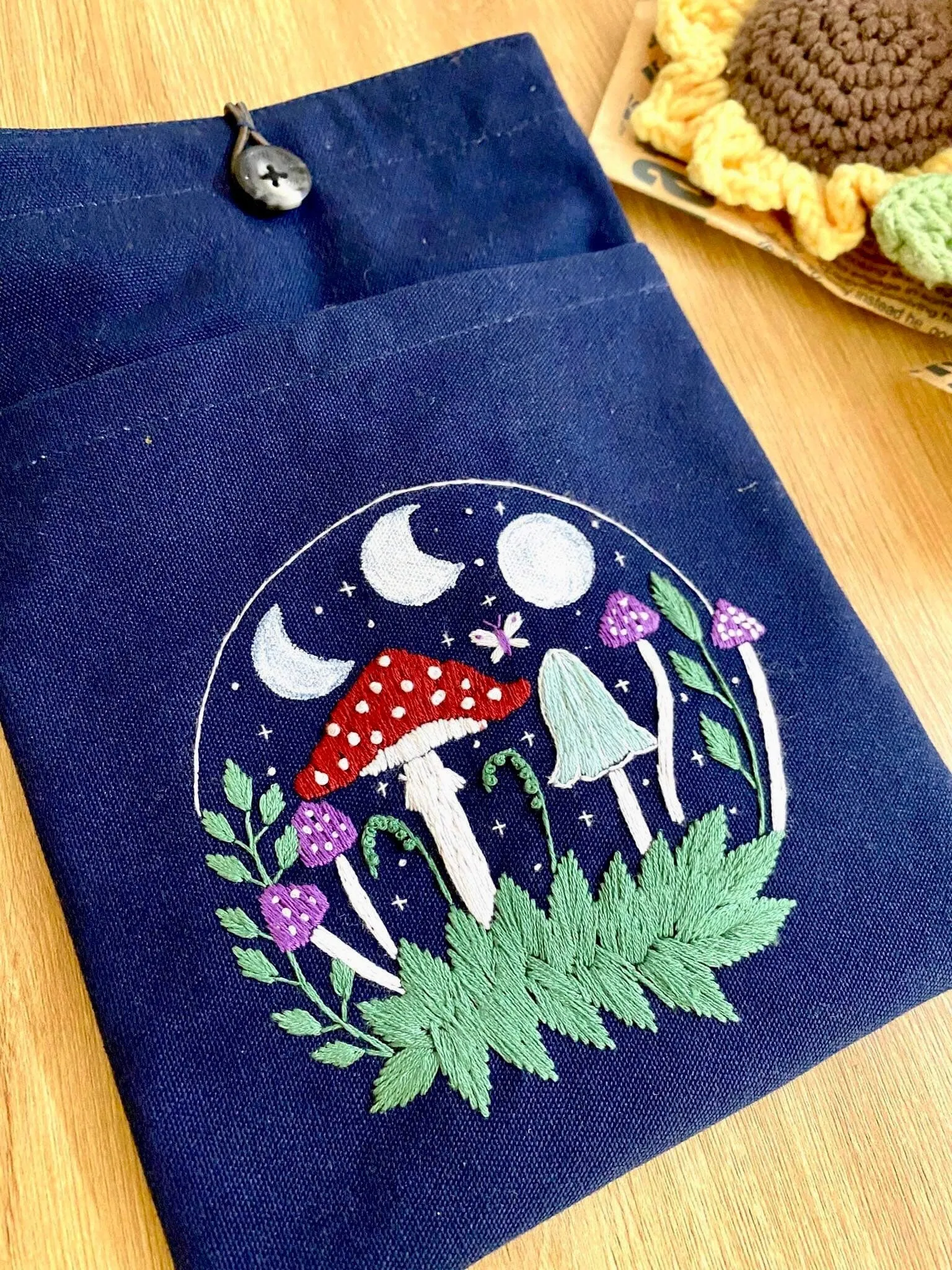 Moon Stars Embroidered Book Cover