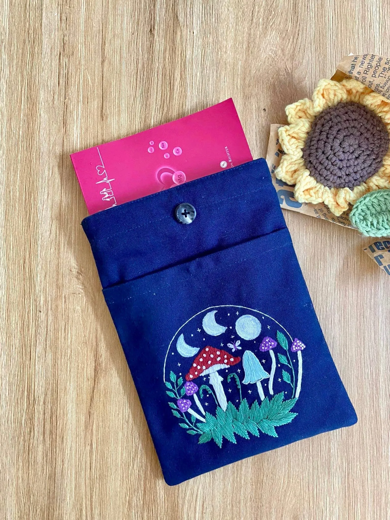 Moon Stars Embroidered Book Cover