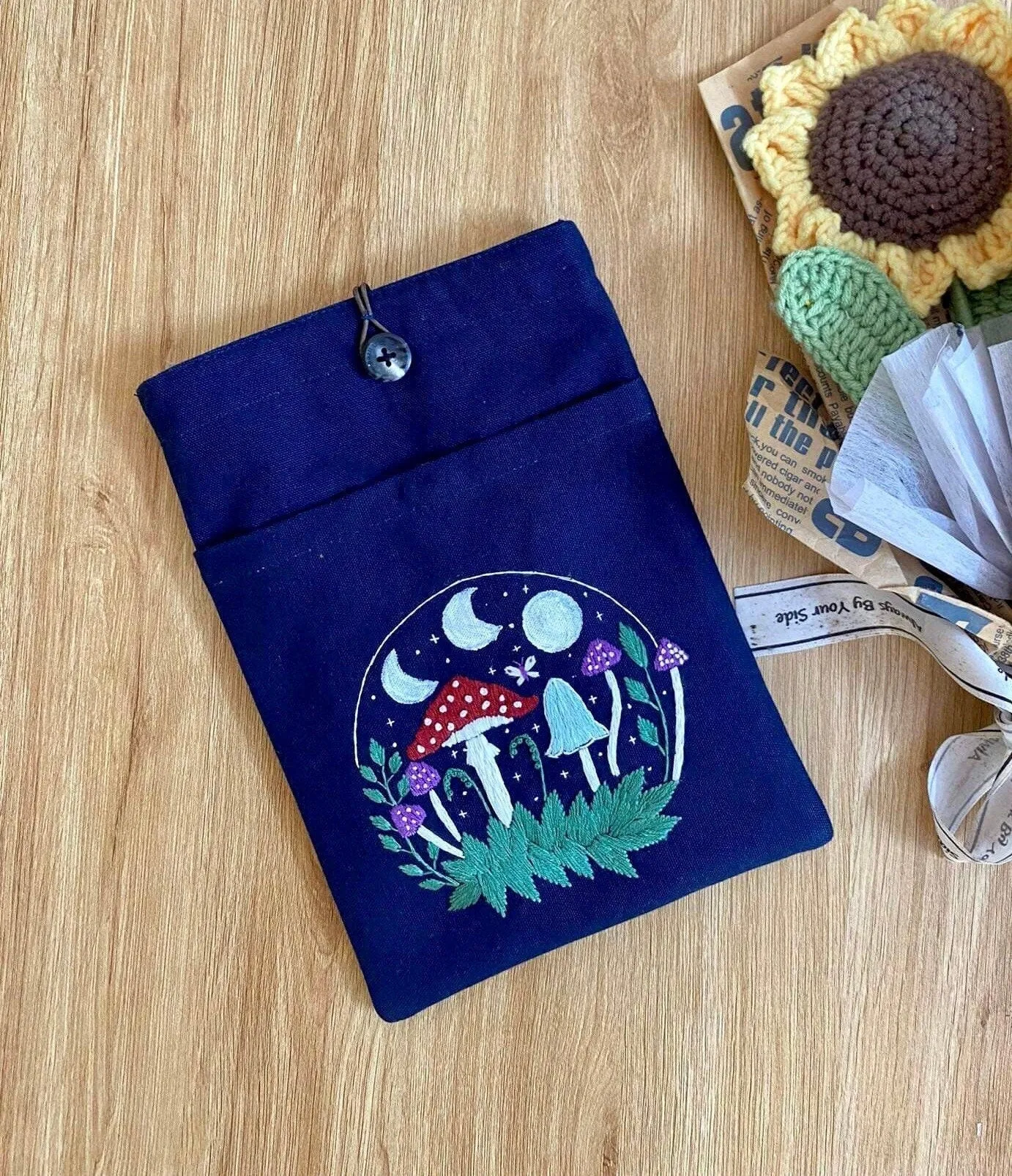 Moon Stars Embroidered Book Cover