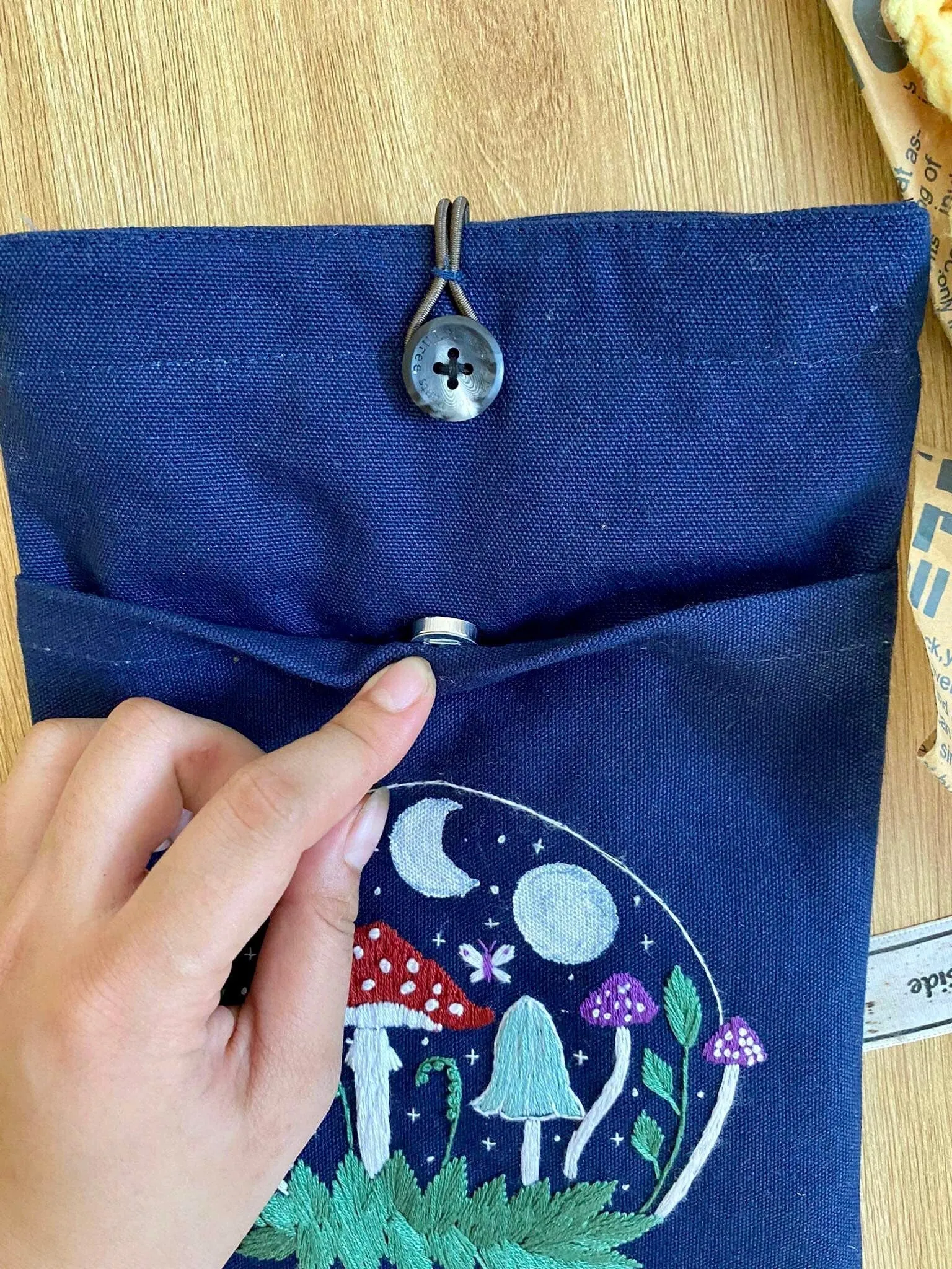 Moon Stars Embroidered Book Cover