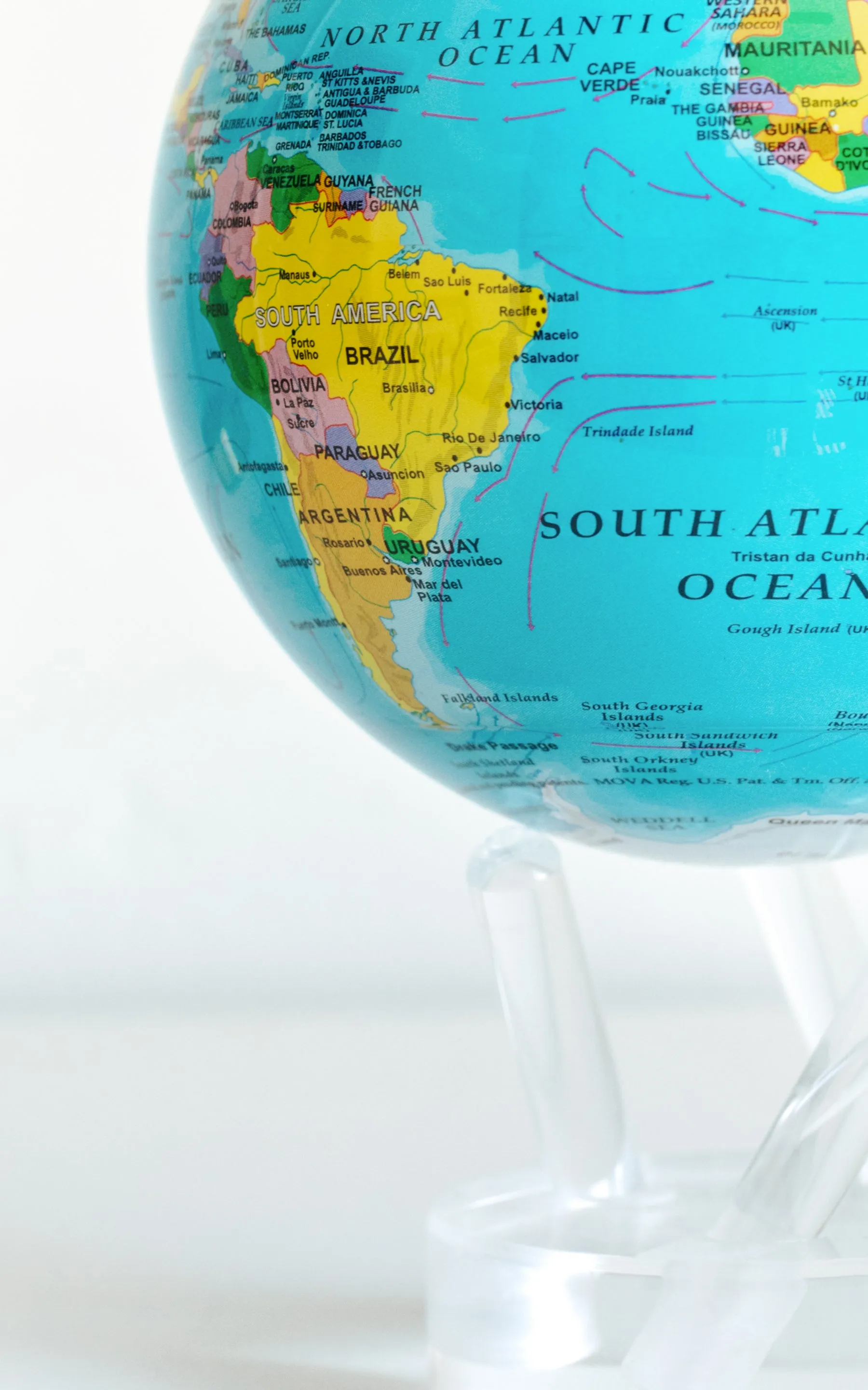 Mova Globe - Blue Relief Map 6” - RBE