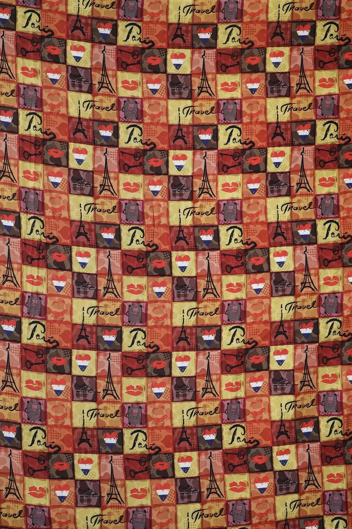 Multi Color Quirky Pattern Digital Print On Heavy Multi Polyester Fabric