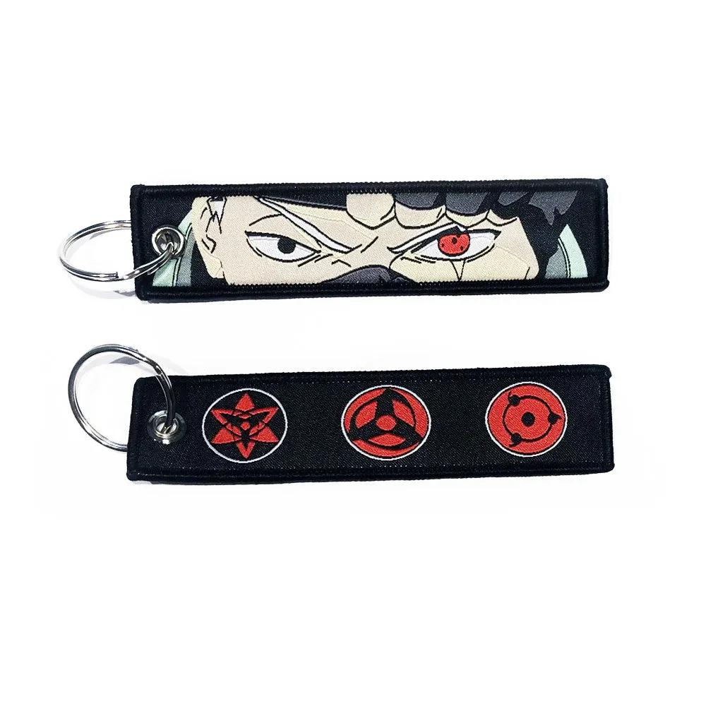 Naruto Embroidered Keytag - Kakashi Sharingan Anime Double Sided Keychain