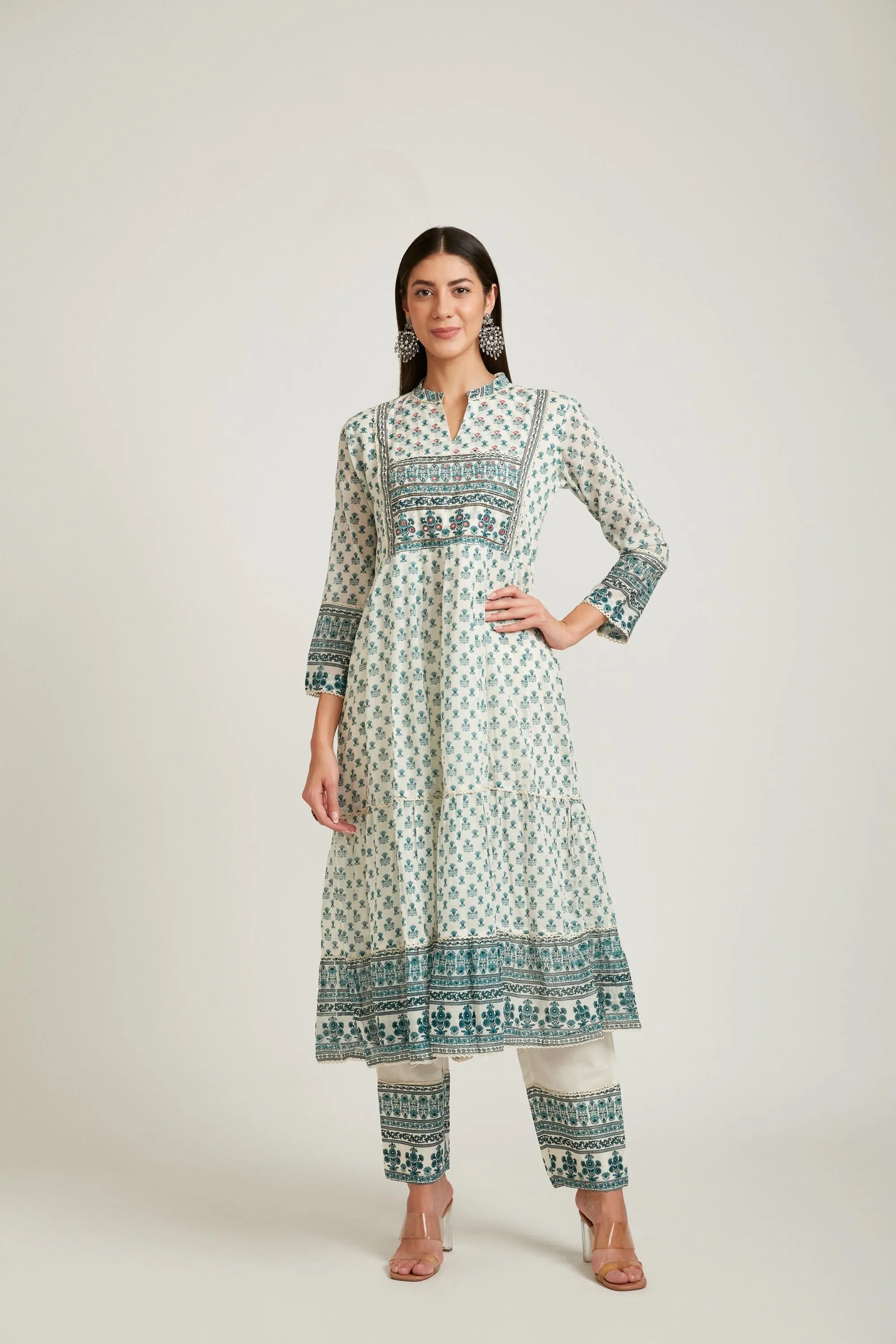 Neeru's Rama Color Cotton Fabric Salwar Kameez