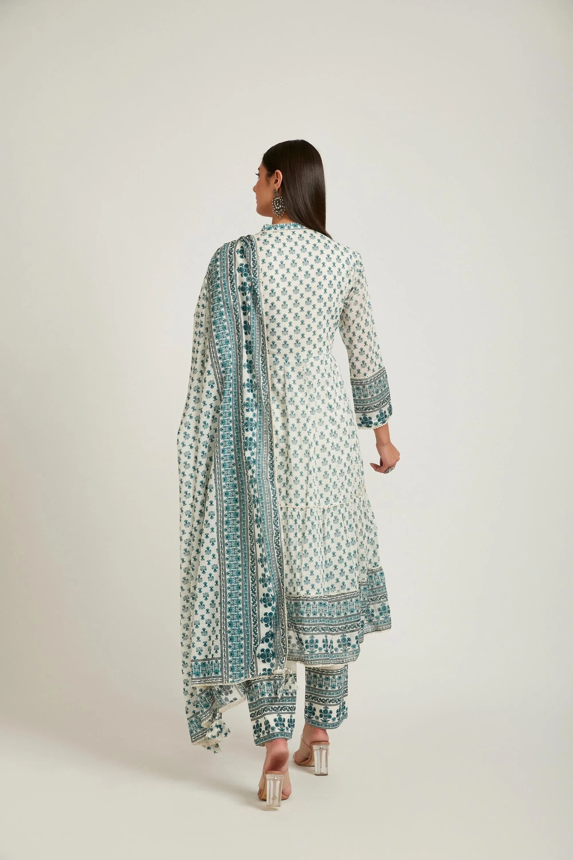 Neeru's Rama Color Cotton Fabric Salwar Kameez