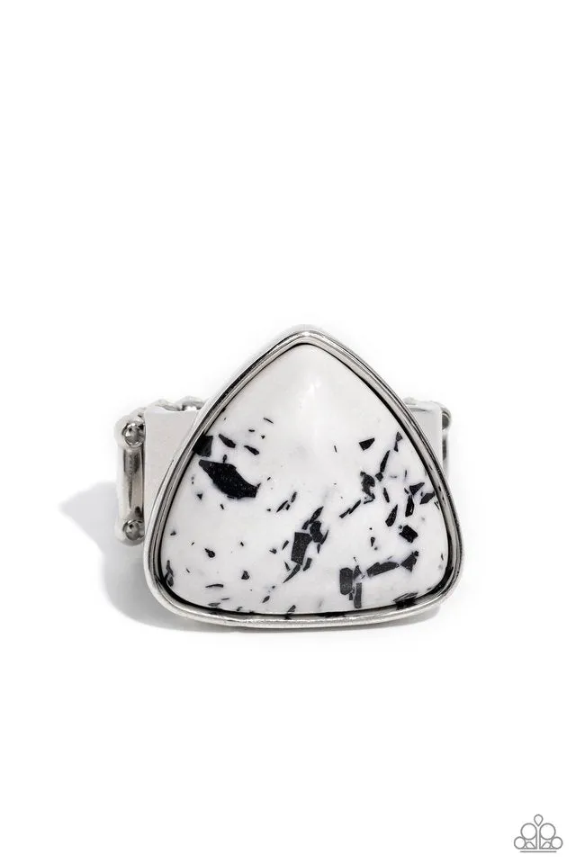 Paparazzi Ring ~ Patterned Paladin - White