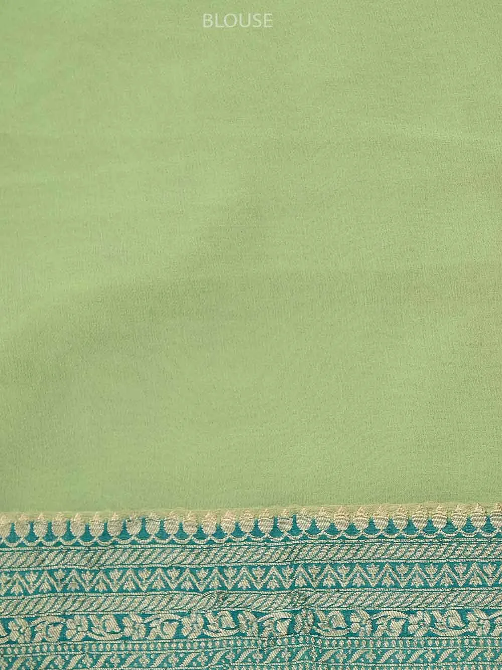 Pista Green Rangkat Georgette Handloom Banarasi Saree