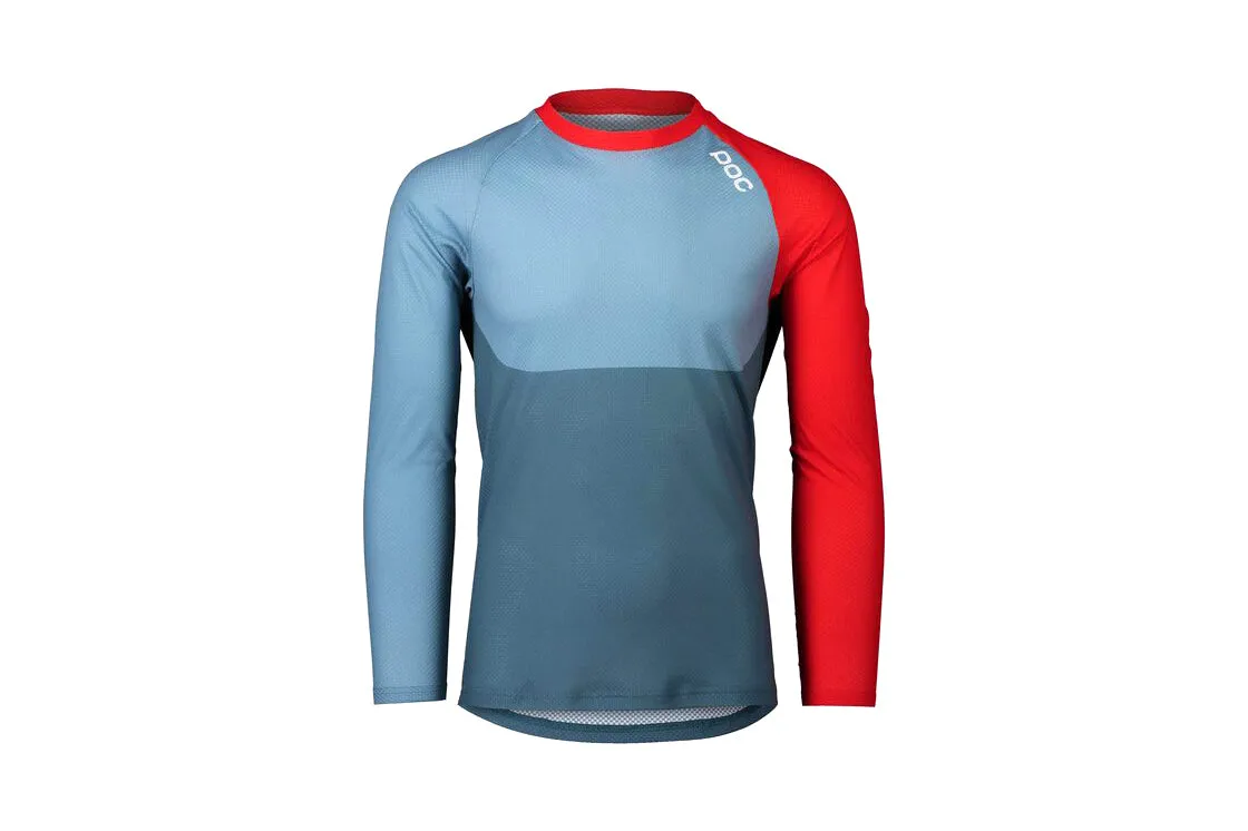 POC MTB Pure LS Jersey Calcite Blue/Prismane Red Medium