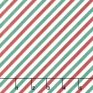 Postcard Christmas - Diagonal Stripe Multi Color Yardage