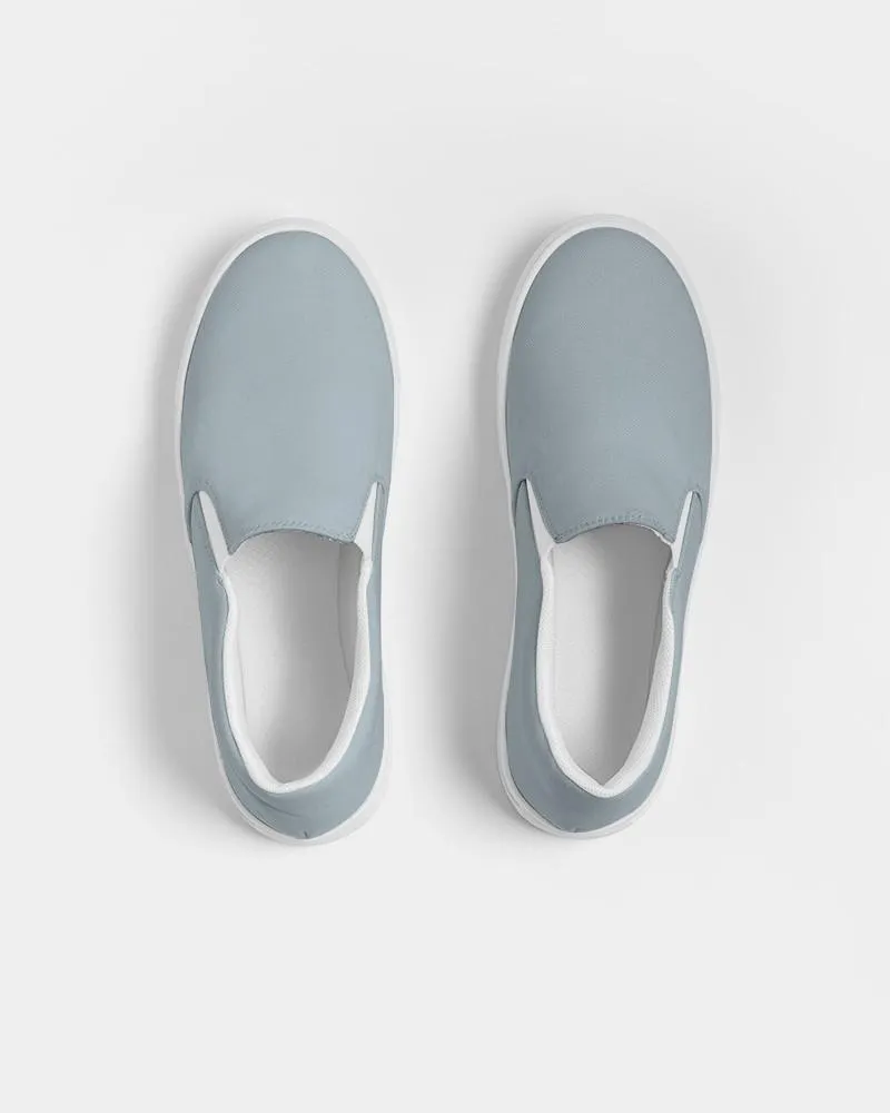 Shaded Pale Cyan Gray Slip-On Canvas Sneakers | Women's | C10M0Y0K30