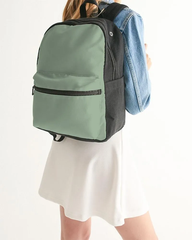 Shaded Pale Pastel Green Gray Canvas Backpack | C22M0Y30K30
