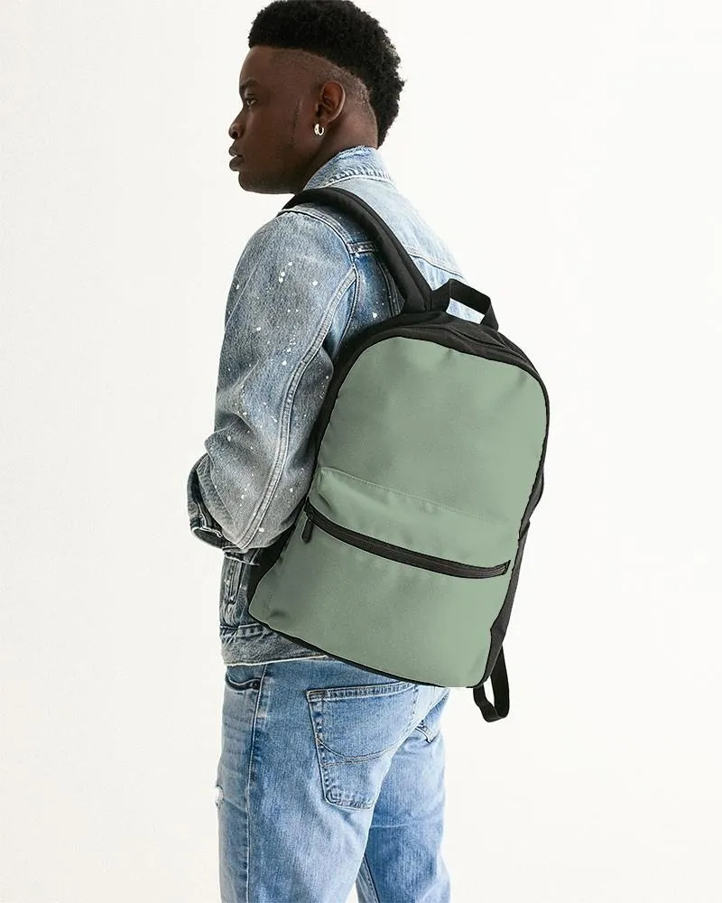 Shaded Pale Pastel Green Gray Canvas Backpack | C22M0Y30K30
