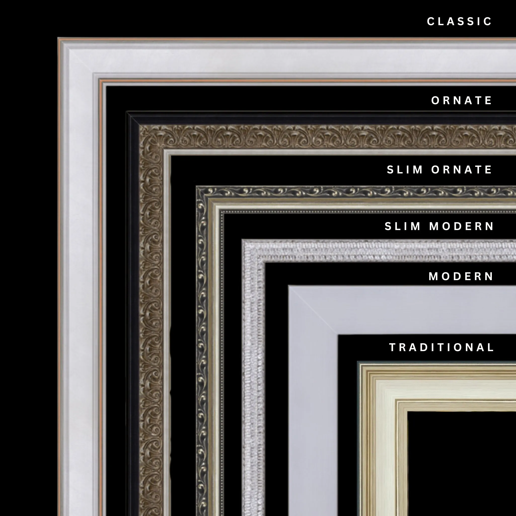Silver 47x24 Picture Frame Ornate Traditional Classic Antique
