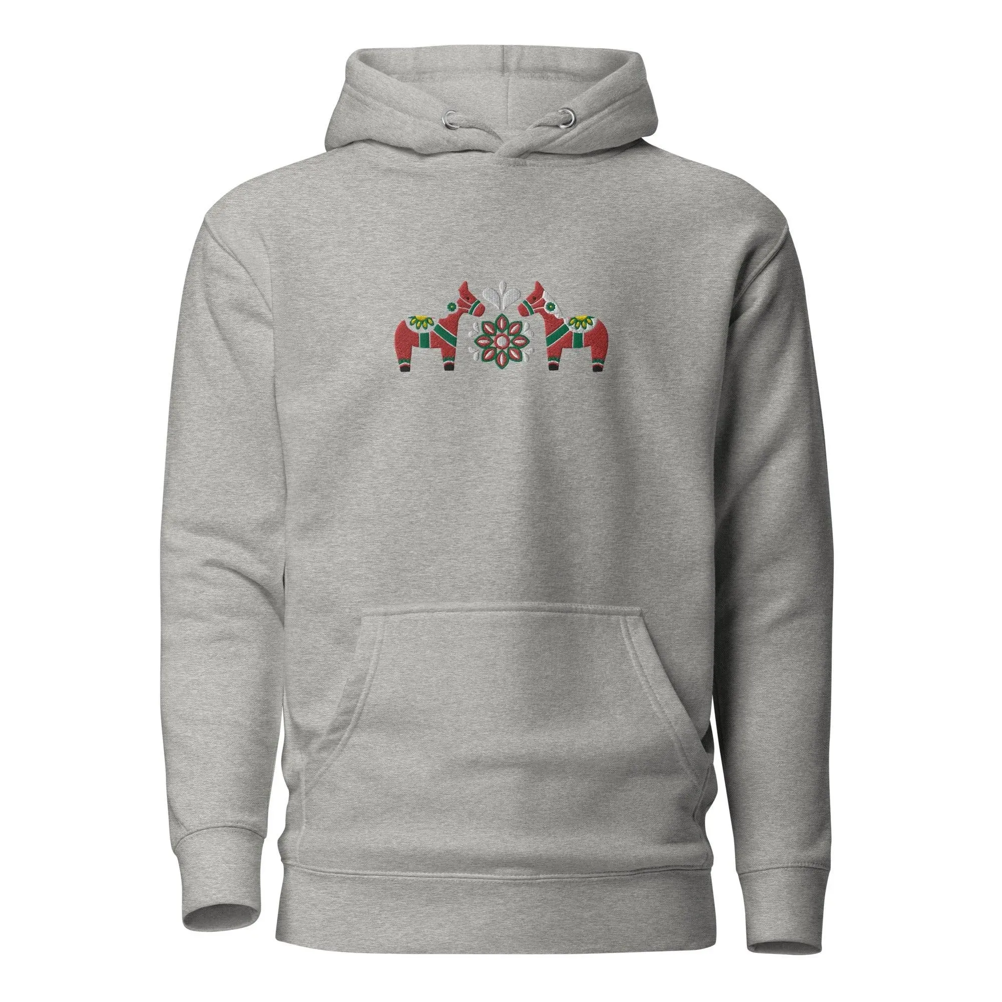 Swedish Red Dala Horse Embroidered Hoodie