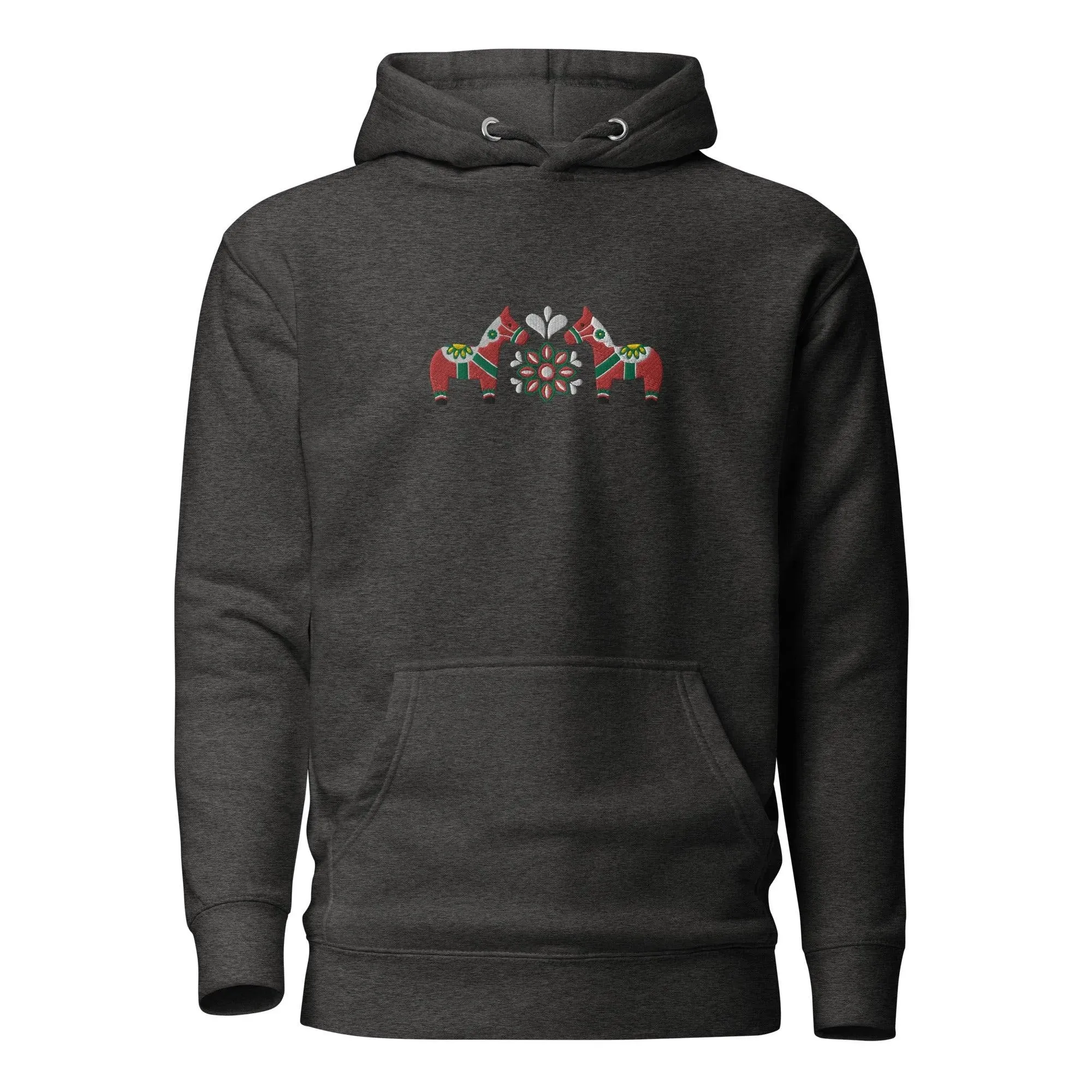 Swedish Red Dala Horse Embroidered Hoodie
