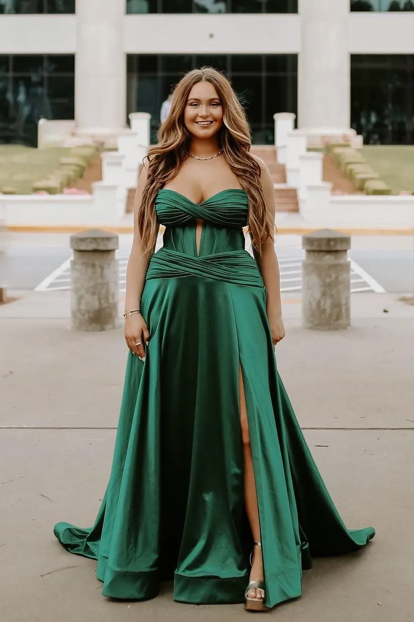 Sweetheart Burgundy Keyhole A Line Long Prom Dress