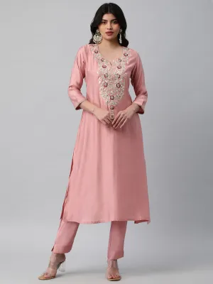 Tasya - A line kurta with beautiful gota patti embroidery.