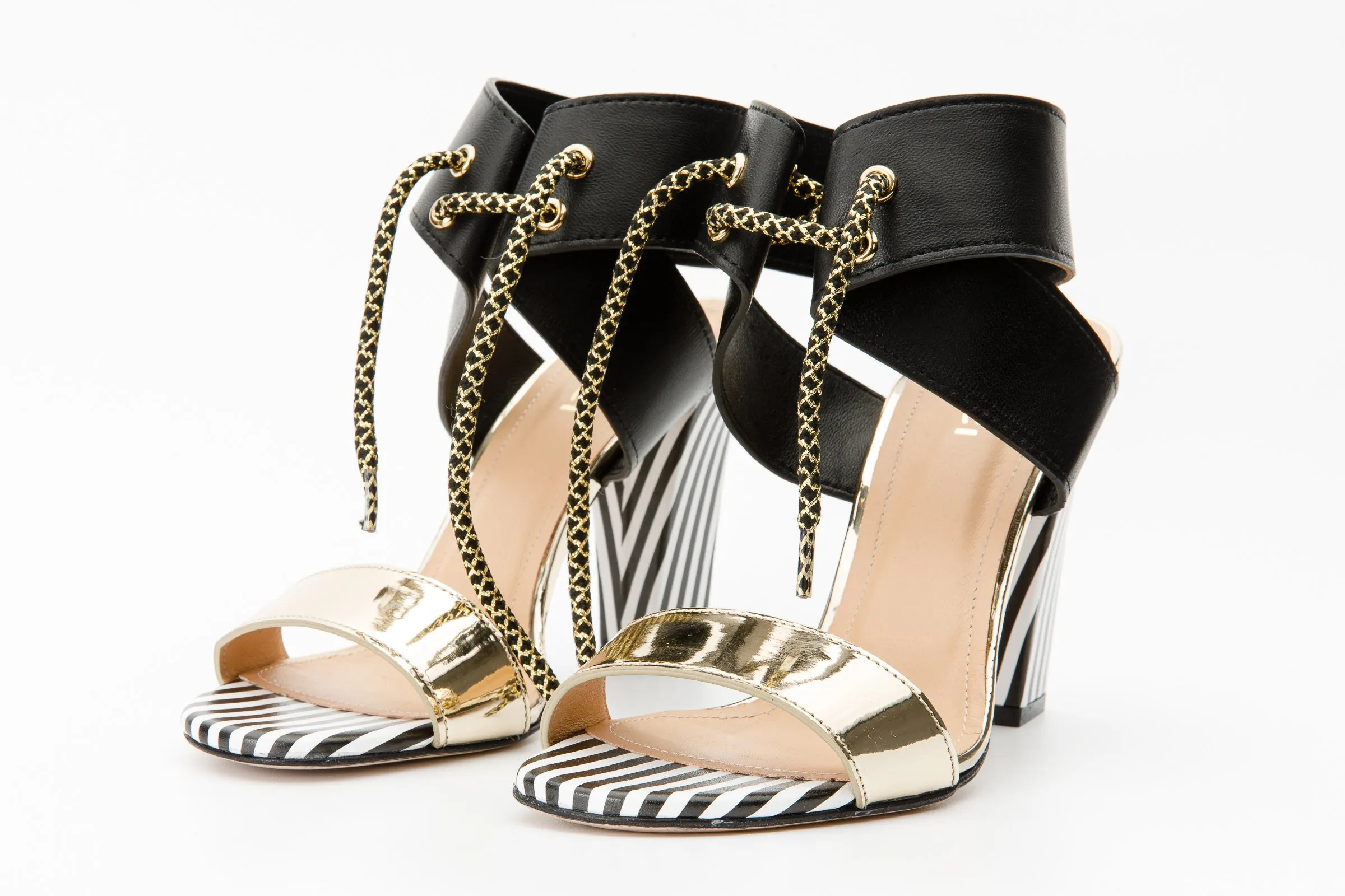 The Bloke Black Leather Ankle Strap Women Sandal
